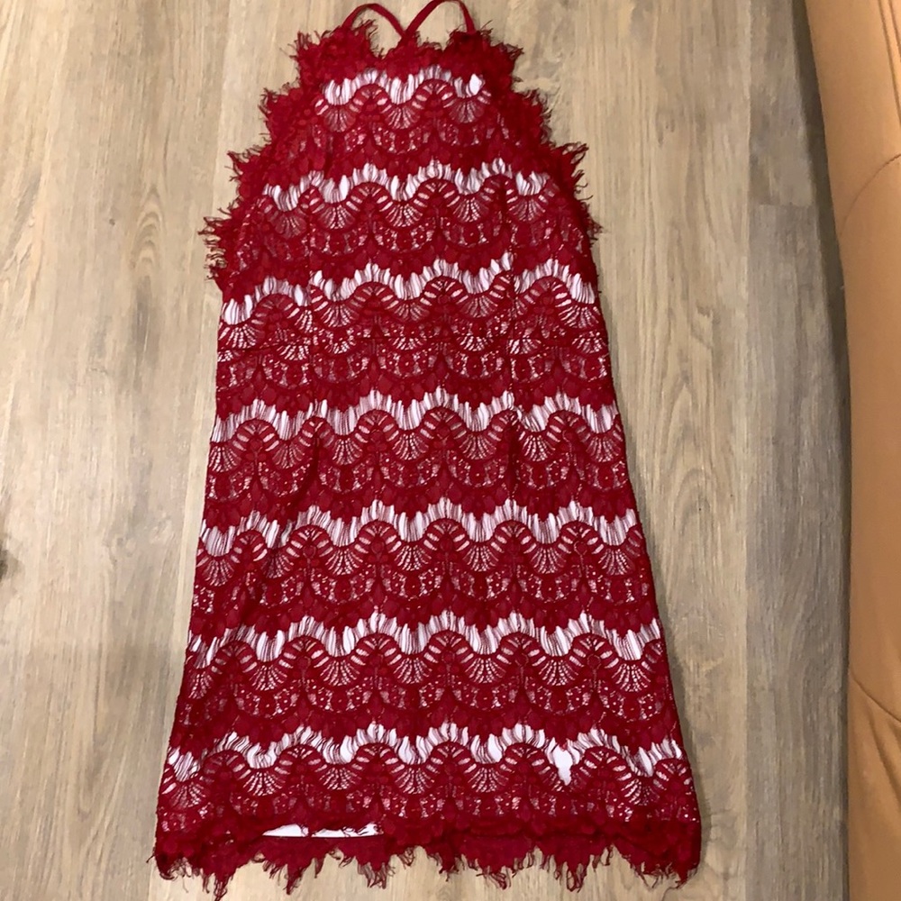 Red lace dress